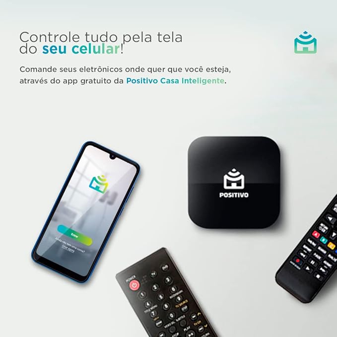 Kit Casa Conectada Positivo Casa Inteligente, 3 Itens (1x Smart Controle Universal, 1x Smart Plug Wi-Fi, 1x Smart Lâmpada Wi-Fi), Bivolt, Compatível com Alexa e Google Assistente